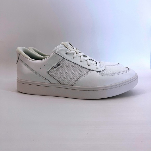 Kizik Mens Size 9 White Leather Relaxed Casual Walking Comfort Sneakers